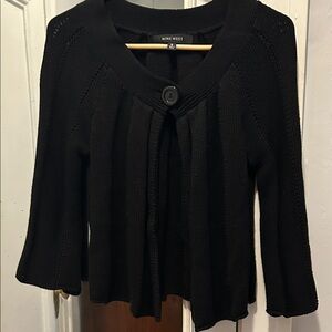 Nine West Black Button-Front Cardigan